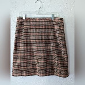 Talbots Wool Pink Plaid Mini Skirt Women's Size 10